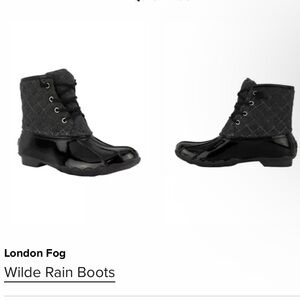 Black and Gray London Fog rain Boots